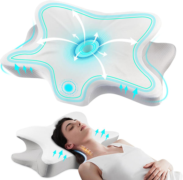Cervical Neck Pillow for Neck and Shoulder Pain, Memory Foam Pillows for Side Sleeper, Ergonomic Pillow,Contour Orthopedic Bed Pillows for Back