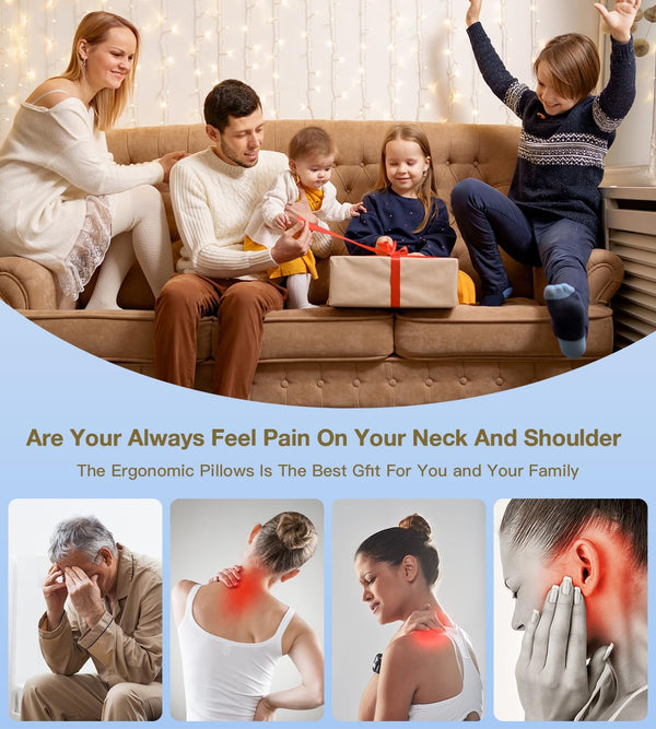 Cervical Neck Pillow for Neck and Shoulder Pain, Memory Foam Pillows for Side Sleeper, Ergonomic Pillow,Contour Orthopedic Bed Pillows for Back