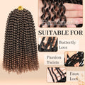 Passion Twist Hair - 12 Inch Water Wave Crochet Hair 8 Packs Short Crochet Braids Passion Twists Braiding Hair Bohemian Synthetic Hair Extension