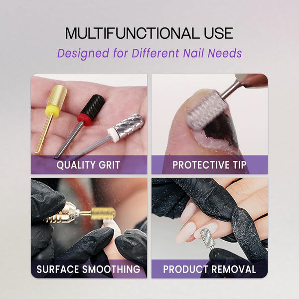 PANA 3/32" Large Smooth round Top Safety Carbide Nail Drill Bit for Gel Polish & Acrylic Removal Nail Salon Manicure Pedicure Electric File Tools