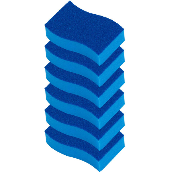 Elitra Essentials Scrubber Sponge, Non-Scratch Hydrophilic Foam Technology - Odor Resistant, Curved Grip, Dual-Sided Foam & Acrylic Grain Surface,