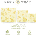 Bee'S Wrap Beeswax Wraps for Food - Honeycomb 3 Pack (S, M, L) Made in USA Reusable & Organic Food Wraps, Sandwich Wrap & Bowl Covers -