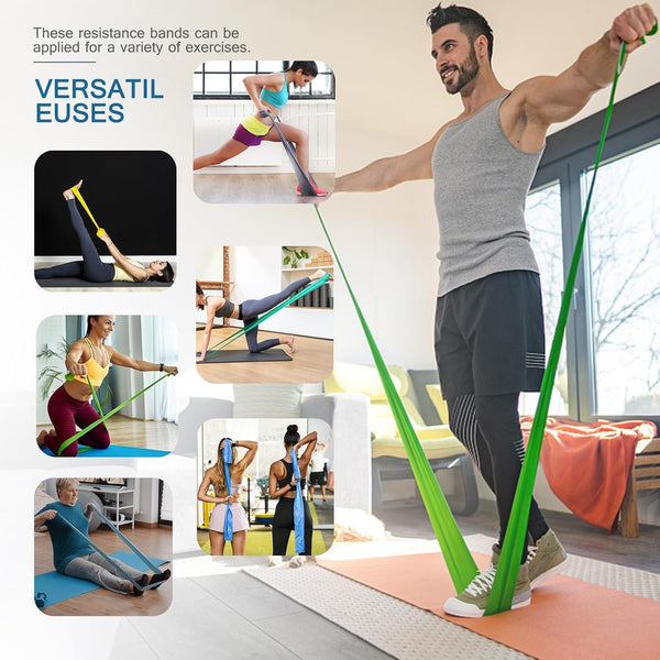 5 Pcs Professional Resistance Bands. Latex-Free, Elastic Band, Work Out Bands, Stretch Bands for Working Out Women or Men, Exercise Bands Set for