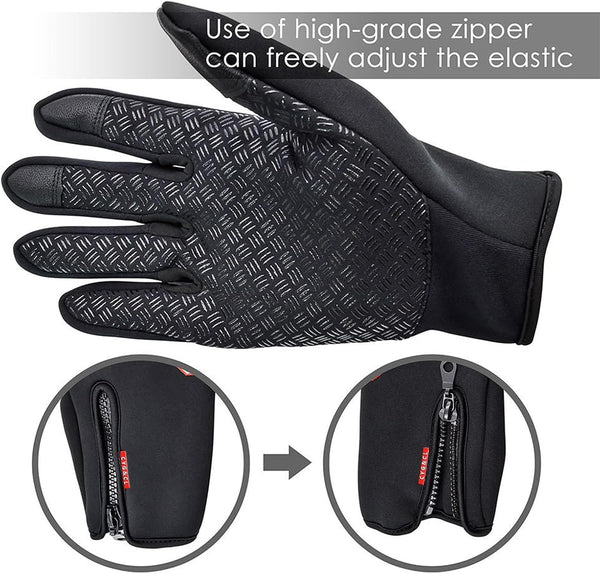 CYG&CL Outdoor Winter Touchscreen Warm Gloves, Water Resistant Windproof Anti-Slip Sports Gloves for Cycling Driving Running Hiking Climbing