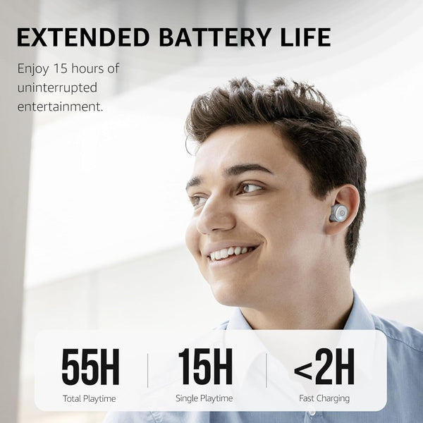 TOZO T10 Wireless Earbuds Bluetooth 5.3 Headphones, App Customize EQ, Ergonomic Design, 55H Playtime, Wireless Charging Case, IPX8 Waterproof