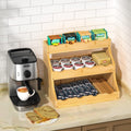 Bamboo Tea Bag Organizer, 3 Tier Vertical Tea Organizer, Tea Holder for Kitchen Island, Coffee Shop or Office, Tea Storage with 12 Adjustable