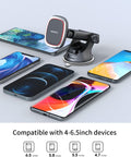Apps2Car Magnetic Phone Mount, Dashboard Windshield Suction Cup Car Phone Holder Phone Mount with 6 Strong Magnets, Adjustable Telescopic Arm,