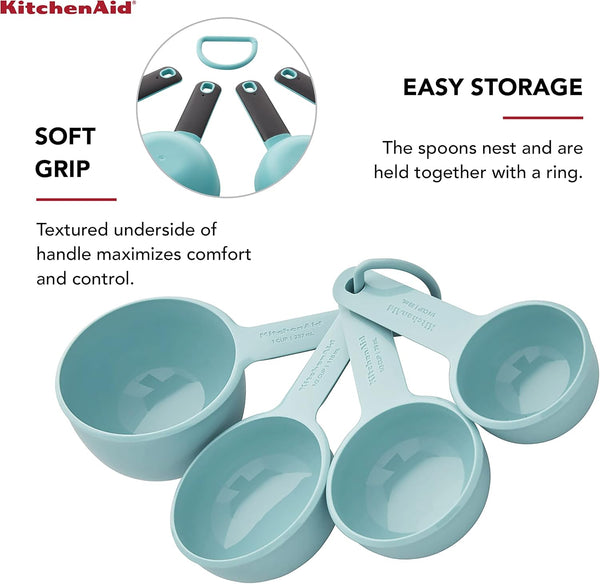 Kitchenaid Measuring Cups, Set of 4, Aqua Sky