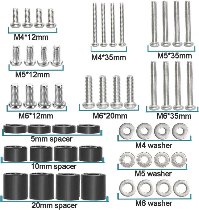 Coret Universal TV Mount Hardware Kit, Compatible with LG, Sanyo, Haier & More, Wall Mount, Includes M4, M5, M6 Screws, 