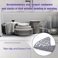 JUSTOGO Silicone Sink Protector, Non-Slip Heat Resistant Kitchen Sink Mat Grid Accessory, Center Drain (24.8"X 13"), Grey