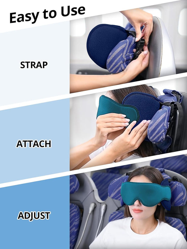 Travel Pillows for Airplanes, FSA HSA Eligible Approved Travel Accessories for Long Flight, Car Travel Pillow for Kids, Eye Mask for Sleeping
