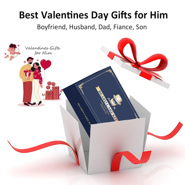 Beard Kit W/ Beard Oil, Balm, Brush, Comb, Moisturize &Soften Coarse, Dry Beard, Anniversary & Birthday Gifts for Men Him Boyfriend Husband Dad