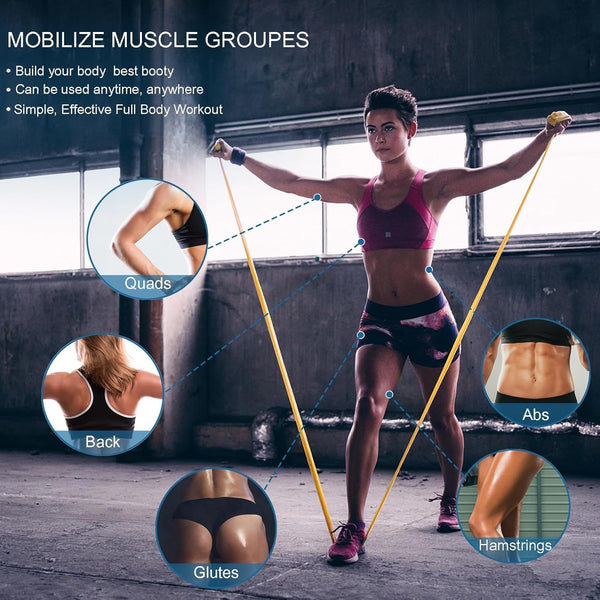 5 Pcs Professional Resistance Bands. Latex-Free, Elastic Band, Work Out Bands, Stretch Bands for Working Out Women or Men, Exercise Bands Set for