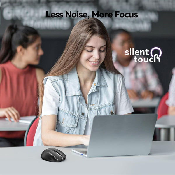 TECKNET Wireless Mouse Rechargeable, 2.4G USB-A Silent Mouse, Quiet Click, 6 Adjustable 4800 DPI, Cordless Computer Mice, Ergonomic Mice for