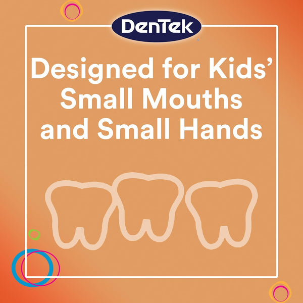 Dentek Kids Fun Flossers, Floss Picks, Removes Food & Plaque, 90 Count