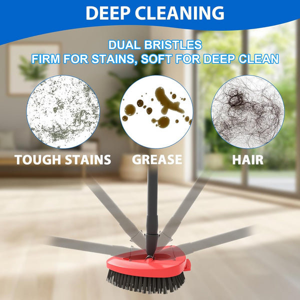 Upgraded Spin Mop Replacement Scrub Brush Heads Compatible with Ocedar EasyWring 1 Tank,Full Bristle Scrubber Replace Great for Kitchen, Bathroom,