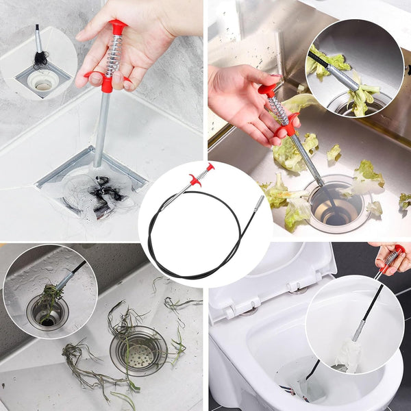 Drain Snake,61 Inch Flexible Grabber Claw Pick up Reacher Tool,Drain Clog Remover - Gutter Cleaning Tools for Home Sink, Bathroom Tub,Drain,