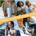 Straw Cover Cap for Stanley Cup,Silicone Straw Topper Compatible with 30&40 Oz Tumbler with Handle,10Mm 0.4In Dust-Proof Reusable Straw Tips Lids