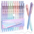 Gel Pens, 12 Pcs Smooth Writing Pens No Bleed & Smear, Black Ink Cute Pens Fine Point (0.5Mm), Retractable Aesthetic Journaling Pens School Office