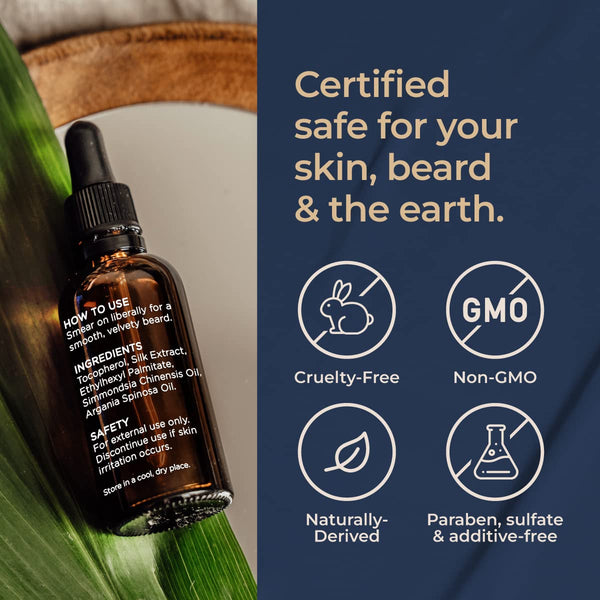 Gya Labs Sandalwood Beard Oil for Men Growth - 100% Pure Natural Beard Growth Oil for Men with Organic Argan & Jojoba - Moisturizes, Softens &