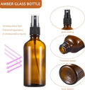 3.4Oz Amber Glass Spray Bottles,Empty Fine Mist Refillable Travel Spray Bottle for Cleaning,Perfume,Aromatherapy,Cosmetic Sprays,Hair,Essential