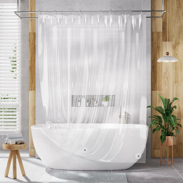 Amazerbath Shower Curtain Liner, 72X72 Clear Shower Curtain Liner, Waterproof Plastic Shower Liner, Cute Lightweight PEVA Shower Curtain for