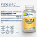 SOLARAY Vitamin C W/Rose HIPS, Acerola & Bioflavonoids, 1000Mg, Supports Immune Function & Healthier Skin, Hair, Nails, Non-Gmo, Vegan, 250 CT