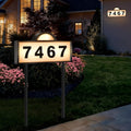 Solar House Numbers for Outside, Aqonsie Solar Powered Address Sign, Waterproof outside 3000K Warm LED & 4500K & 6000K White Illuminated Plaques