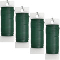 4 Pack 120 Yards 22 Gauge Floral Wire Flexible Paddle Wire Florist Green Wire for Crafts,Wreaths,Christmas Tree,Garland and Floral Flower Arrangements