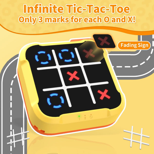 Tic Tac Toe Bolt Game 4-In-1 Handheld Portable Electronic Toy, Educational Board Games Puzzle for Kids and Adults, Perfect for Travel, Road Trips,