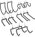 HUHOLE Pegboard Drill Holder, Peg Board Utility Hooks, 10 Pack Heavy Duty Peg Board Tool Holder for Power Tools, Drill, Hammer, Cord, Fit for 1/4