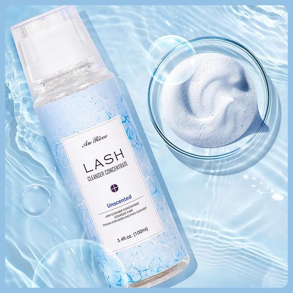 Lash Shampoo Concentrate 100Ml Lash Extension Cleanser Oil-Free Eyelash Extension Shampoo with Salon Home Care -Makes 20 Bottles 60Ml Lash