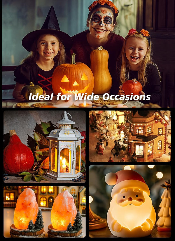 Set of 2 Accessory Cord with One Led Light Bulb 6Ft Blow Mold Light Indoorstring Lights, C7 Lamp with Spare Fuse Forhalloween and Christmas