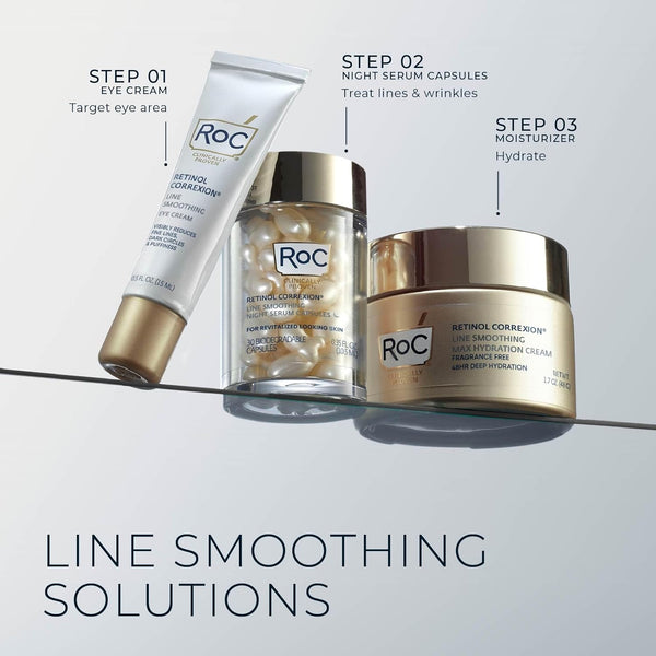 RoC Retinol Correxion Under Eye Cream for Dark Circles & Puffiness, Daily Wrinkle Cream, Anti Aging Skin Care Treatment Women and Men, 0.5 oz