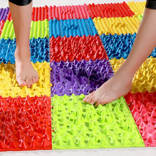 Reflexology Foot Mat Acupressure Pad Relief for Feet 4Pcs Foot Massage Plate Blood Circulation TPE Material