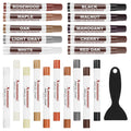 Wood Furniture Repair Kit - Set of 21 Furniture Markers Wood Filler Sticks Wood Scratch Repair Kit Remove Any Scratches, Scuffs, Cracks and Nail