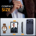 Slim Card Holder Wallet for Men, RFID Blocking Minimalist Mens Wallet, Metal Pop up Wallet with Cash Band (Black)