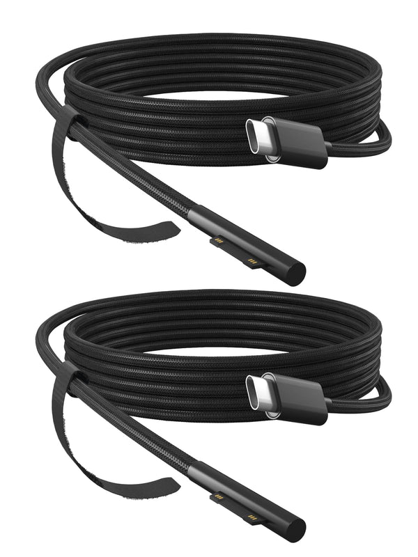 P45W 15V 3A Compatible with Microsoft Surface Pro 3/5/6/7Go3/2/1 Laptop 4/3/2/1 Type-C to Surface Nylon Braided Cable Power Supply USB-C Charger