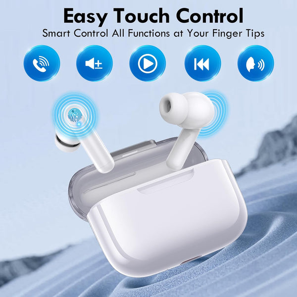 Kurdene Wireless Earbuds, Bluetooth 5.3 in Ear Buds Light Weight Headphones with Deep Bass Sound,48 Hours Playtime Headset,Clear Calls Earphones