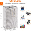 Lifewit 2 Pack Laundry Hamper Large Collapsible Laundry Baskets, Freestanding Waterproof Clothes Hamper with Easy Carry Handles in Laundry Room