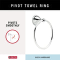 Delta Foundations (1-Pack) Hand Towel Holder Polished Chrome Towel Racks for Bathroom Wall round Towel Ring Holder for Bath Towel Hanger for
