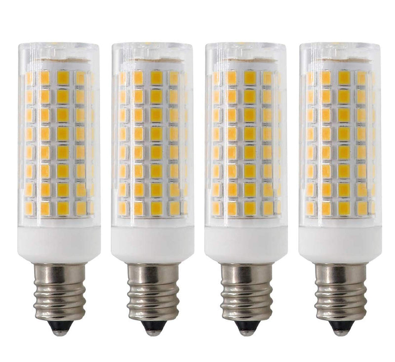 E12 LED Light Bulb, Dimmable E12 Candelabra Base Light Bulbs, 70-75W Equivalent 750 Lumens, 4 Packs for Chandelier, Ceiling Fan, Desk Lamp (Warm