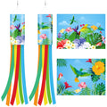 Flutesan 2 Pcs 40 Inches Twin Hummingbird Windsock Spring Wind Socks for Hanging Outdoor Yard Patio Lawn Garden Decoration