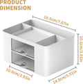 Marbrasse Pen Organizer with 2 Drawer, Multi-Functional Pencil Holder for Desk, Desk Organizers and Accessories with 5 Compartments + Drawer for
