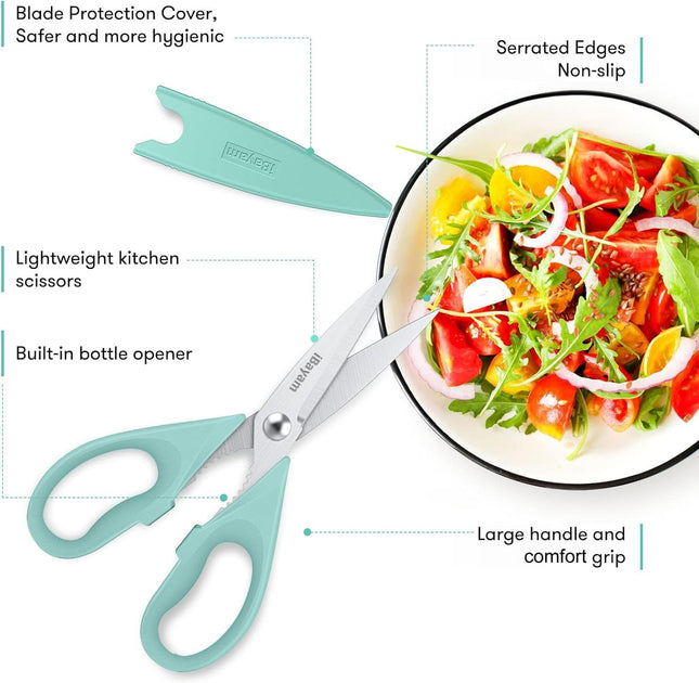 Kitchen Shears, Ibayam Kitchen Scissors All Purpose Heavy Duty Meat Poultry Shears, Dishwasher Safe Food Cooking Stainle