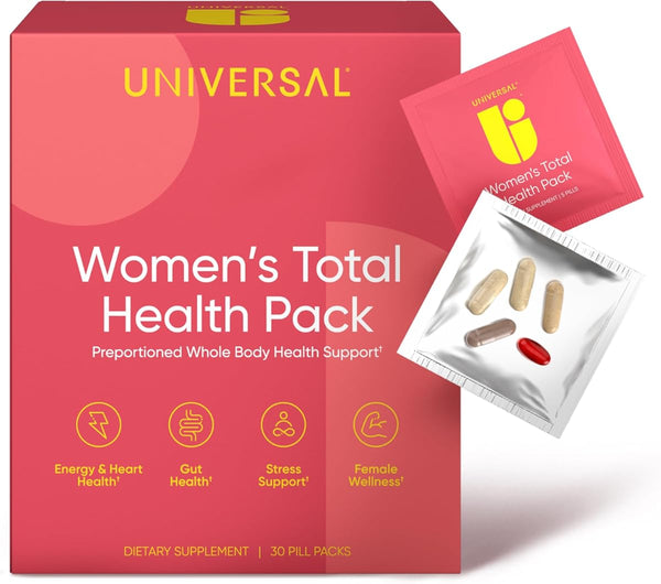 Women'S Total Health Daily Vitamin Packs - All in One Multivitamin for Women, Essential Vitamins & Minerals for Energy, Stress, Digestion & Gut