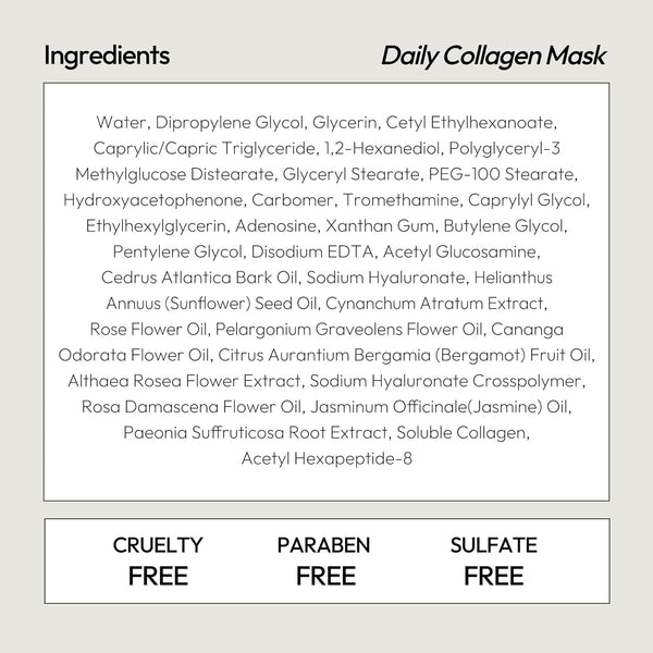 LAPCOS Collagen Sheet Mask, Firming Daily Face Mask with Collagen Peptides for Anti-Aging, Helps to Minimize Wrinkles, Restores Skin Elasticity &