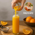 Clear Glass Bottles with Lids 18 Oz, Reusable Glass Water Bottles with Stainless Steel Cap for Juicing, Refrigerator,100% Leak Proof, BPA Free,