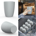 Wheat Straw Cups 8 PCS Good Alternative to Plastic Reusable Cups 12 Oz Unbreakable Drinking Cup Reusable Dishwasher Safe Water Plastic Glasses