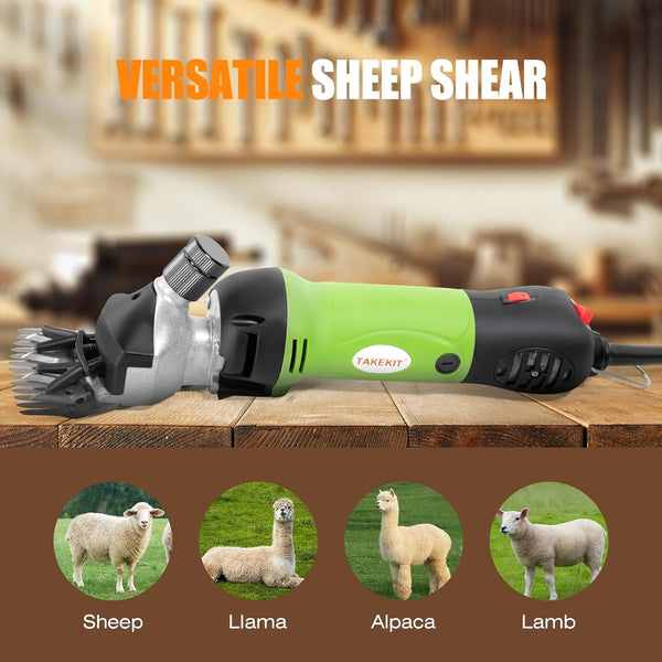Sheep Shears, 500W Professional Heavy Duty Sheep Clippers for Grooming, 6 Speeds Electric Animal Shearing Clippers for Alpacas Llamas Lambs and